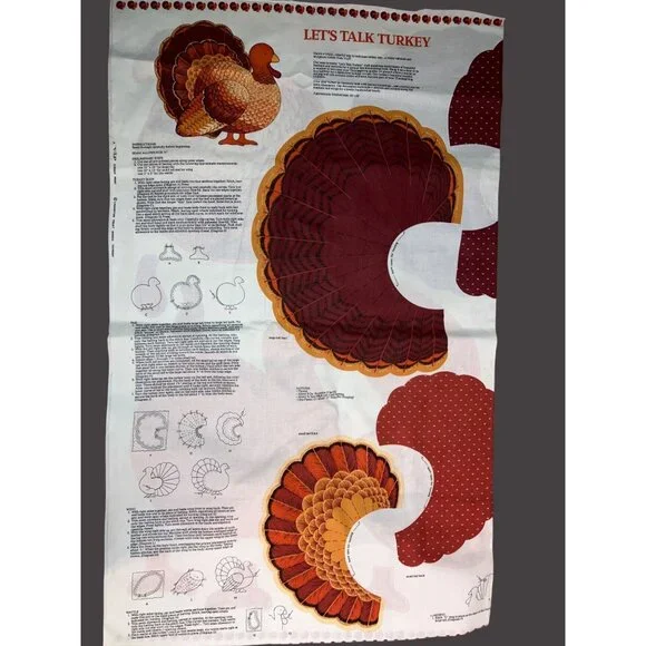 Thanksgiving Turkey Sewing Fabric Panel For Soft Toy Pillow Cut & Sew DIY Kit - Picture 5 of 9